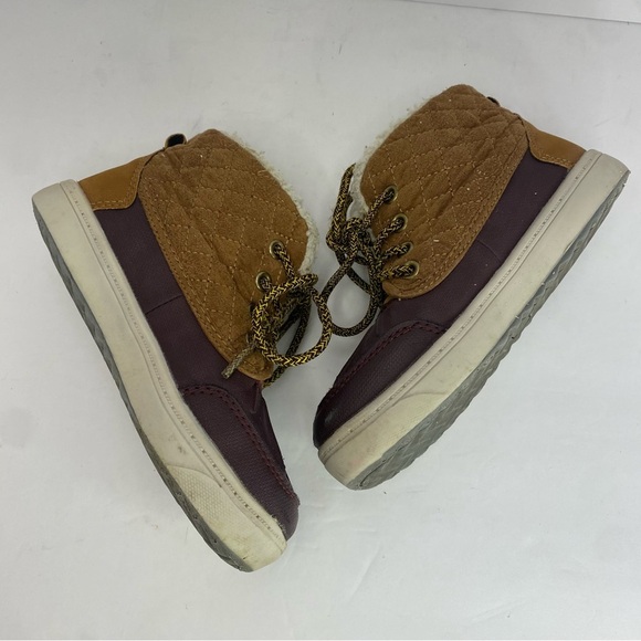 Oshkosh B'gosh Toddler Kids Duck Boots Tarin-B Brown Fabric and Rubber Size 11 - Picture 5 of 9